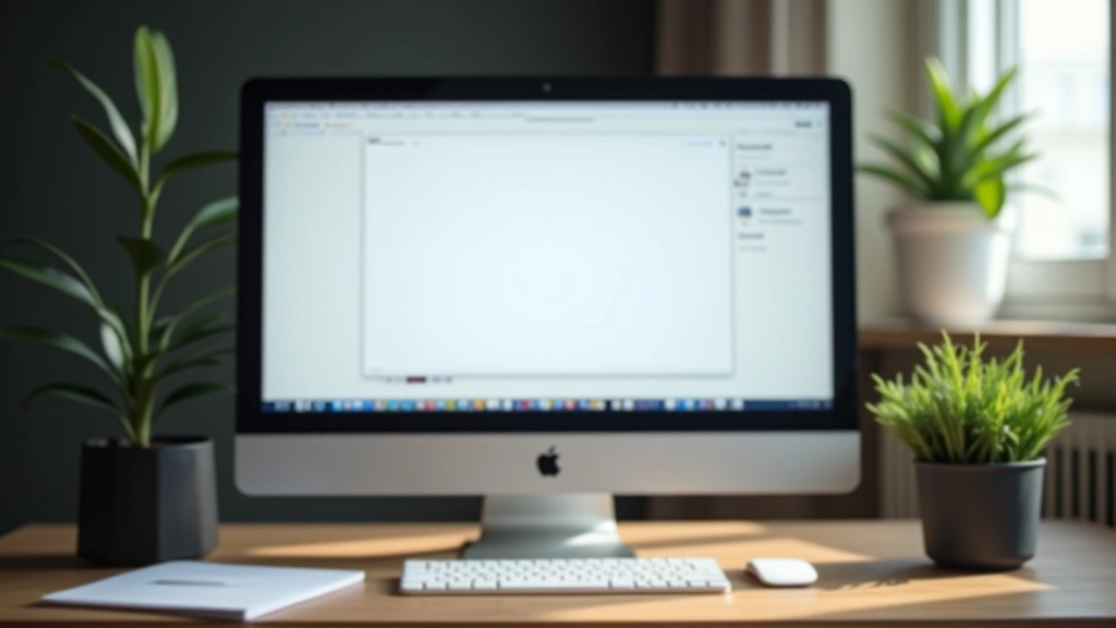 Computer scherm met één venster open, schone desktop zonder icoontjes, minimalistische interface setup